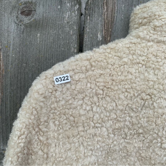 PENDLETON Jacket Women’s Size Small Beige Wool Sherpa Teddy 90's Fuzzy Full Zip - Picture 12 of 16